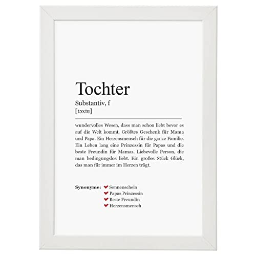 Ritter Mediendesign Tochter Kunstdruck im Rahmen Worterklärung Bild Definition Synonym Poster Druck Deko Geschenkidee Din A4 von Ritter Mediendesign