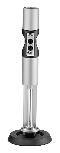 ritter stilo 7 kabelloser Stabmixer, Pürierstab mit Akku aus Vollmetall, Made in Germany, Silber von Ritter