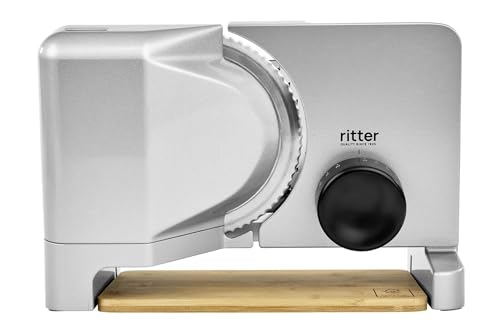 ritter classico 5 Elektrischer Allesschneider & Brotschneidemaschine aus Metall mit ECO-Motor, Made in Germany, Silbermetallic von Ritter