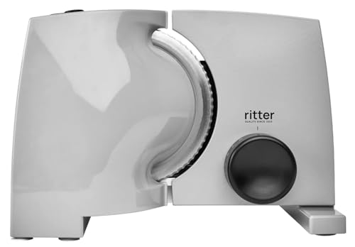 ritter nova 1 Duo Plus Elektrischer Allesschneider & Schneidemaschine aus Metall mit ECO-Motor, Made in Germany, Grau von Ritter