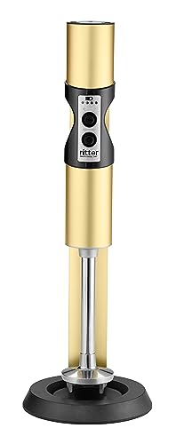 ritter stilo 7 kabelloser Stabmixer, Pürierstab mit Akku aus Vollmetall, Made in Germany, Gold von Ritter