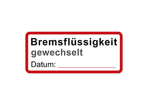 Aufkleber Auto Bremsflüssigkeit gewechselt Service Wechsel Kundendienst Wartung Auto KFZ Waschstrassenfest und Witterungsbeständig von Ritterprintz