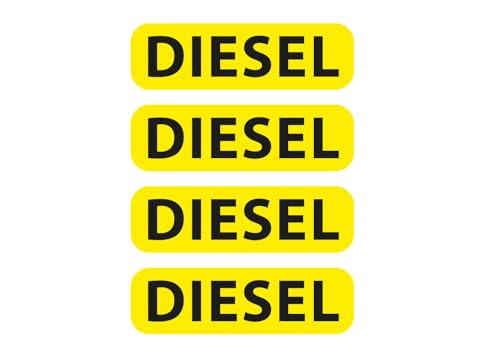 Aufkleber Set Diesel Schild Warnhinweis Tanken 4x Autoaufkleber gelb Waschanlagenfest Witterungs- und UV-beständig von Ritterprintz