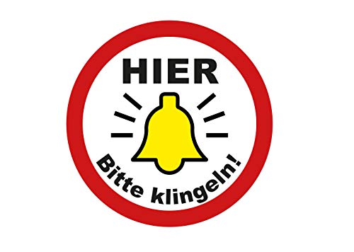 Bitte hier klingeln Aufkleber Klingel Schild Sticker 5cm Tür Hinweis Eingang Türen Wetterfest Ritter Mediendesign von Ritterprintz