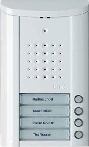 Ritto Entravox Türstation Audio für 4 Familienhaus - Beleuchtete Klingeltaste und Namensschild - vandalensichere Gegensprechanlage, Aufputz, weiß, 1840470 von Schneider Electric