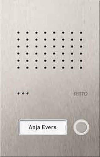 Ritto Acero pur Türstation Audio für 1 Familienhaus - Beleuchtete Klingeltaste und Namensschild - vandalensichere Gegensprechanlage, Unterputz, Edelstahl, RGE1810125 Ritto Acero pur Türstation Audio für 1 Familienhaus - Beleuchtete Klingeltaste und Namensschild - vandalensichere Gegensprechanlage, Unterputz, Edelstahl, RGE1810125 von Schneider Electric