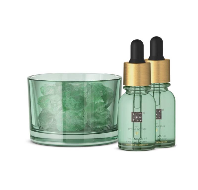 Rituals Raumduft Rituals The Ritual of Jing Stone Diffuser 20ml + Refill 20 ml (Stein-Diffuser mit Refill – Lavendel & Sandelholz für Ruhe & Schlaf) von Rituals