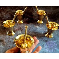 5 Mini Messing 1.5 Inches - Ibu Kole Ikole, Polierte Bronze Ochun Osun Oxum Pilon Ibbu Cole Oshum Bronze Solid Odo von RitualsBotanica