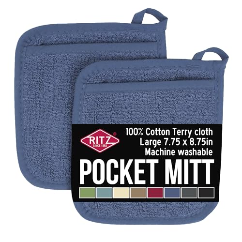 Ritz Topflappen, Federal Blue, mit Tasche von Ritz