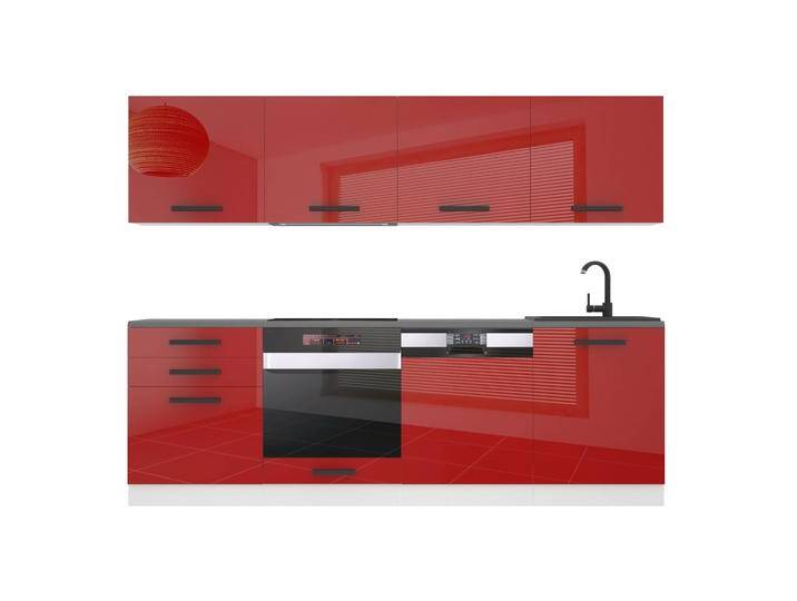 Belini Küchenzeile Premium Komplettversion 240 cm Hochglanzrot Arbeitsplatte ALICE Hersteller INF ALICE/0/WT/R/B/ B1 von Ritzenhoff-&-Breker