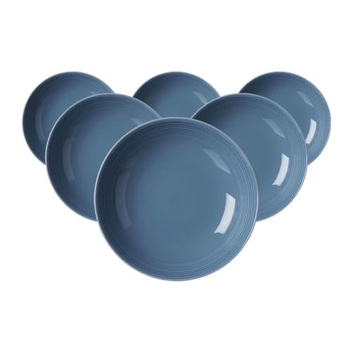 Flirt by R&B Frühstücksgeschirr Blau Levi Größe 6er Set Suppenteller 22 cm Blau Levi von Ritzenhoff & Breker