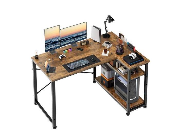 HOMALL Computertisch Eckschreibtisch Reversibel L Förmiger Schreibtisch mit Regal (110/140/160cm,PC Tisch,L-Computertisch,Schreibtisch,Geeignet für Büro, Arbeitszimmer) von Ritzenhoff-&-Breker