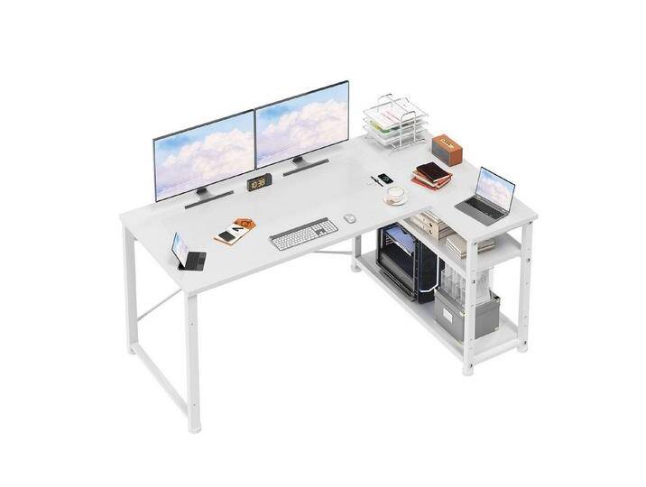 HOMALL Computertisch Eckschreibtisch Reversibel L Förmiger Schreibtisch mit Regal (110/140/160cm,PC Tisch,L-Computertisch,Schreibtisch,Geeignet für Büro, Arbeitszimmer) von Ritzenhoff-&-Breker