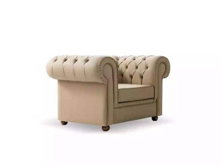 JVmoebel Chesterfield-Sessel Luxuriöser Chesterfield Sessel – Moderner Polstersessel für Büros (1-St), Made in Europa, beige von Ritzenhoff-&-Breker