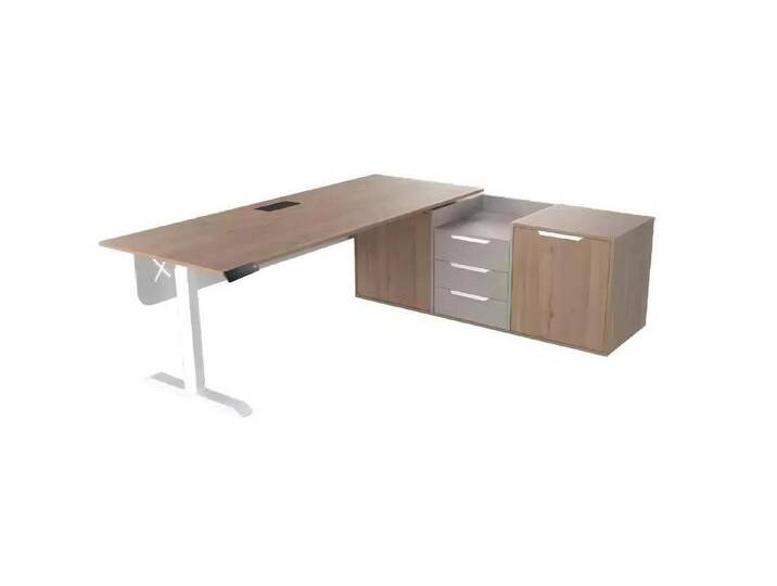 JVmoebel Eckschreibtisch Eleganter Schreibtisch für Büro und Kanzlei – Designmöbel (1-St., Eckschreibtisch), Made in Europa, braun, Rechts von Ritzenhoff-&-Breker