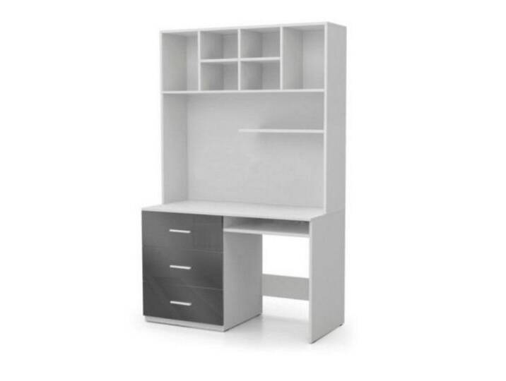 JVmoebel Kinderschreibtisch Hochglanz Schreibtisch in Grau für Büro und Kinderzimmer, Made in Europa, grau weiß JVmoebel Kinderschreibtisch Hochglanz Schreibtisch in Grau für Büro und Kinderzimmer, Made in Europa, grau weiß von Ritzenhoff-&-Breker