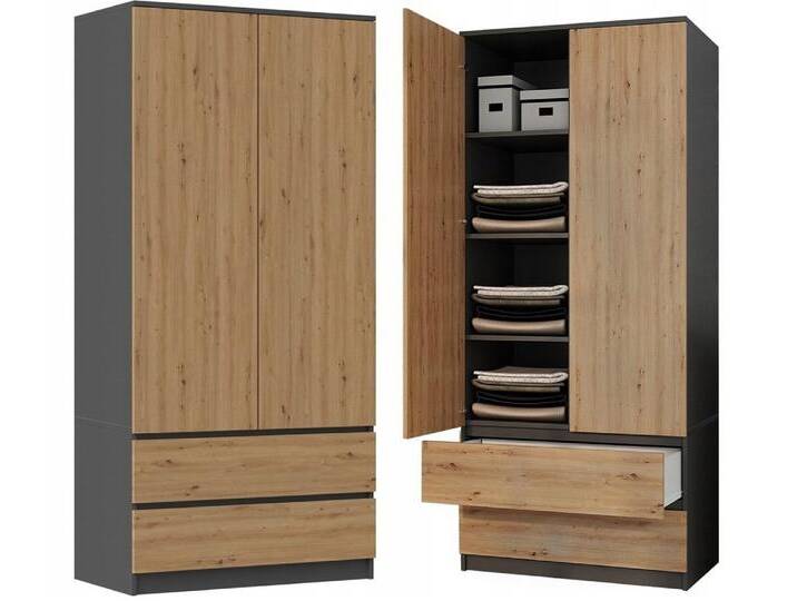 MAGOWA Kleiderschrank MALWA SS – stilvoll & funktional für Büro oder Schlafzimmer Maße: B 90 × H 180 × T 50 cm, Anthrazit/Artisan MAGOWA Kleiderschrank MALWA SS – stilvoll & funktional für Büro oder Schlafzimmer Maße: B 90 × H 180 × T 50 cm, Anthrazit/Artisan von Ritzenhoff-&-Breker