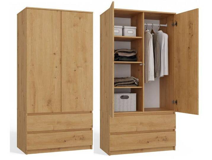 MAGOWA Kleiderschrank MALWA SS – stilvoll & funktional für Büro oder Schlafzimmer Maße: B 90 × H 180 × T 50 cm, Artisan von Ritzenhoff-&-Breker