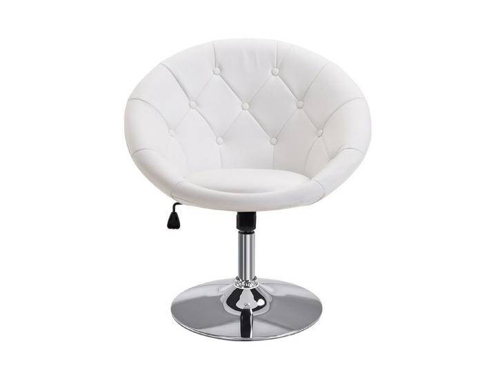 MC Star Relaxsessel Arbeitshocker Drehhocker verchromt höhenverstellbar Schwarz Weiß (PU Stahl 56x71x78-90cm für Büro & Werkstatt), weiß von Ritzenhoff-&-Breker