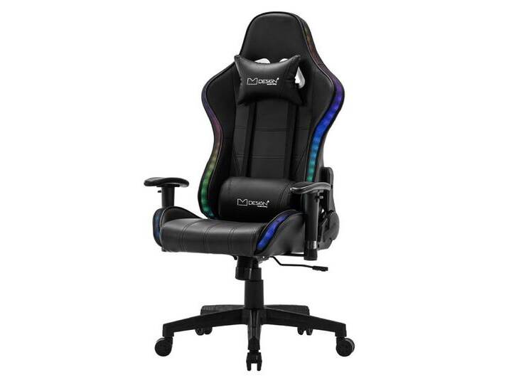 ML-DESIGN Bürostuhl Computerstuhl Schreibtischstuhl für Büro & Arbeitszimmer Drehsessel, Gaming Stuhl + 2 Kissen, LEDs & Boxen ergonomisch anpassbar PVC-Leder von Ritzenhoff-&-Breker