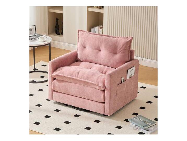 MODFU Drehstuhl 360° Relax-Loungesessel mit Armlehnen & Memory-Schaum, Polsterstuhl (Einzelsessel mit Kissen für Büro, Schlafzimmer & Wohnzimmer), für Erwachsene & Senioren von Ritzenhoff-&-Breker