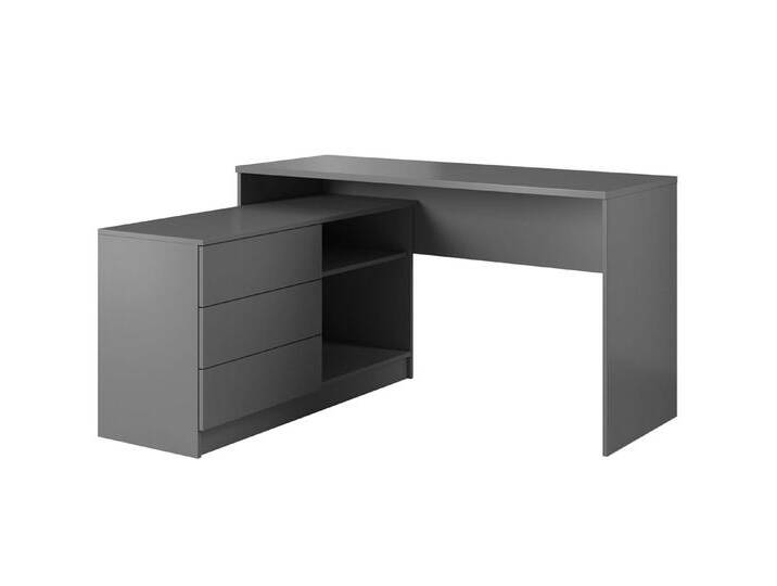 MOEBLO Eckschreibtisch WITO (Weiß/Graphit, Bürotisch Computertisch für Büro, Kinderschreibtisch Schülerschreibtisch), (BxHxT):139x76x51 cm, grau von Ritzenhoff-&-Breker