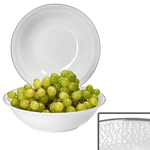 Ritzenhoff & Breker 2er Set Venezia Servierschale I 800 ml I Ø 23 cm I elegante Porzellan-Bowl mit Relief in Kieselstein-Optik I weiße große Schüssel für Knödel, Kartoffeln, Gemüse, Suppe & Co von Ritzenhoff & Breker