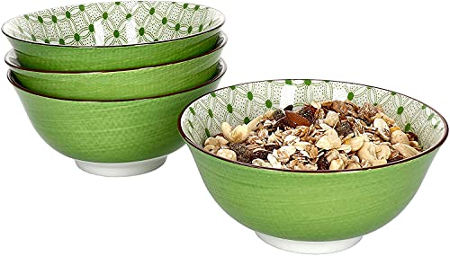 Ritzenhoff & Breker 4er Geschirrset Müslischüssel Lime Rio aus Porzellan mit 15,5 cm Ø und 7,2 cm Höhe I Bunte Schalen für diverse Snacks und Antipasti I Spülmaschinenfest von Ritzenhoff & Breker