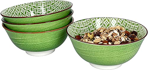 Ritzenhoff & Breker 4er Geschirrset Müslischüssel Lime Sao aus Porzellan mit 15,5 cm Ø und 7,2 cm Höhe I Bunte Schalen für diverse Snacks und Antipasti I Spülmaschinenfest von Ritzenhoff & Breker