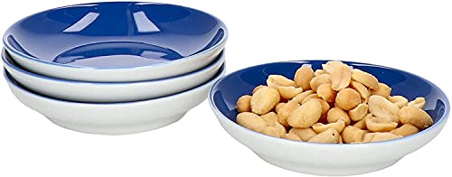 Ritzenhoff & Breker 4er Geschirrset Schale Doppio in Indigo-Blau aus Porzellan I flach mit 10 cm Ø und 2,1 cm Höhe I Bunte Schälchen für Diverse Snacks und Antipasti I Spülmaschinenfest von Ritzenhoff & Breker