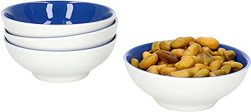 Ritzenhoff & Breker 4er Geschirrset Schale Doppio in Indigo-Blau aus Porzellan I flach mit 8 cm Ø und 3 cm Höhe I Bunte Schälchen für diverse Snacks und Antipasti I Spülmaschinenfest von Ritzenhoff & Breker