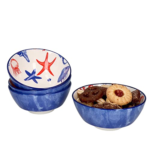 Ritzenhoff & Breker MamboCat 4er Set Seaside Schalen I Ø 14 cm I Seestern I Schälchen für Antipasti, Dips, Chips & Co. I Snack-Schüssel I Dessert-Bowl von Ritzenhoff & Breker