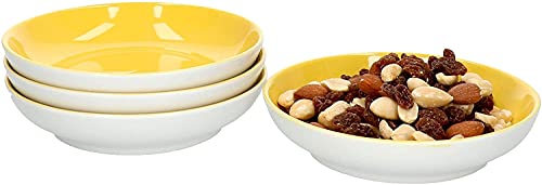 Ritzenhoff & Breker 4er Geschirrset Schale Doppio in Sonnengelb aus Porzellan I flach mit 13 cm Ø und 2,7 cm Höhe I Bunte Schälchen für Diverse Snacks und Antipasti I Spülmaschinenfest von Ritzenhoff & Breker