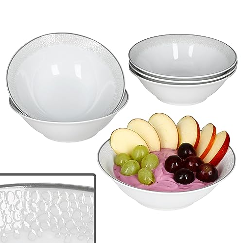 Ritzenhoff & Breker 6er Set Venezia Dessertschalen I 200 ml I 6 Personen I Ø 14,5cm I elegante Porzellan-Bowl mit Relief in Kieselstein-Optik I weiße Mini-Schälchen für Snacks, Dips, Antipasti & Co von Ritzenhoff & Breker