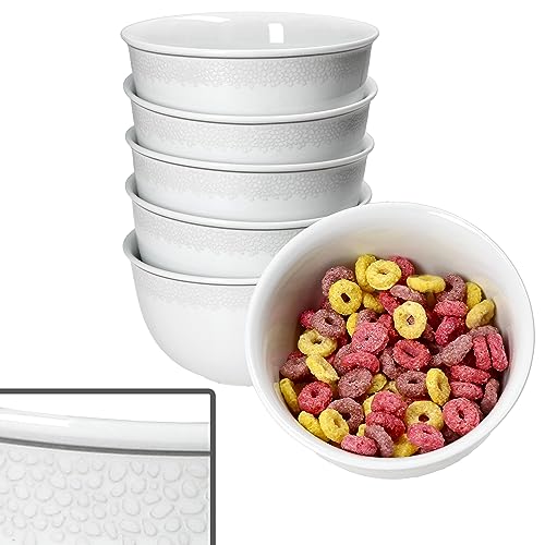 Ritzenhoff & Breker 6er Set Venezia Müslischalen I 500 ml I 6 Personen I Ø 14cm I elegante Porzellan-Bowl mit Relief in Kieselstein-Optik I weiße Schüssel für Suppe, Salate, Chips & Co von Ritzenhoff & Breker