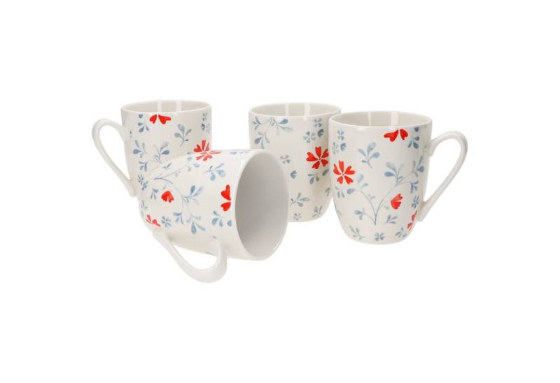 Ritzenhoff & Breker Becher 4er Set Kaffeebecher Blume Blau Julia 330ml Ritzenhoff & Breker, Porzellan von Ritzenhoff & Breker