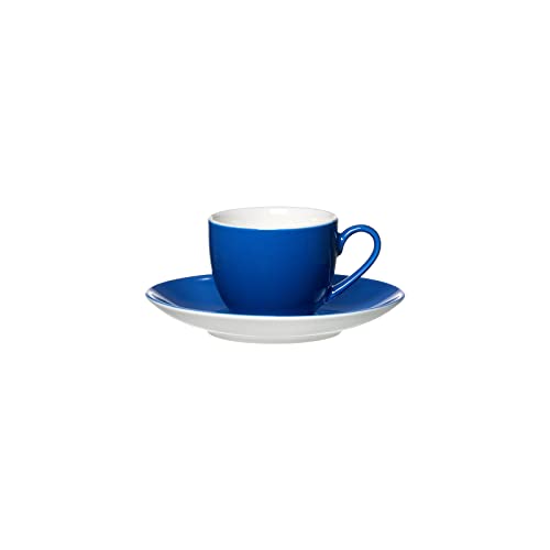 Ritzenhoff & Breker Doppio Espressotasse mit Untertasse, 80 ml, Indigo Blau, Porzellan, Buntes Mix-und-Match-Geschirr von Ritzenhoff & Breker