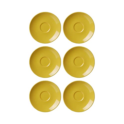 Ritzenhoff & Breker Doppio Espressountertassen, 6er Set, Sonnengelb, ø 12 cm, Espresso Unterteller mit farbigem Rand, Untere aus Porzellan, Spülmaschinengeeignet von Ritzenhoff & Breker