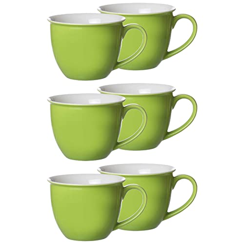 Ritzenhoff & Breker Doppio Jumbotasse, Jumbo Obere, Milchkaffee Obertasse, Ober Tasse, Geschirr, Porzellan, Grün, 350 ml, 515824, 6 Stück Ritzenhoff & Breker Doppio Jumbotasse, Jumbo Obere, Milchkaffee Obertasse, Ober Tasse, Geschirr, Porzellan, Grün, 350 ml, 515824, 6 Stück von Ritzenhoff & Breker