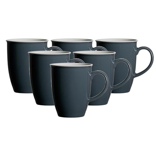 Ritzenhoff & Breker Doppio Kaffeebecher 6er Set, 320 ml, Dunkelgraue Henkelbecher aus Porzellan, Mix & Match Geschirr, Anthrazit von Ritzenhoff & Breker