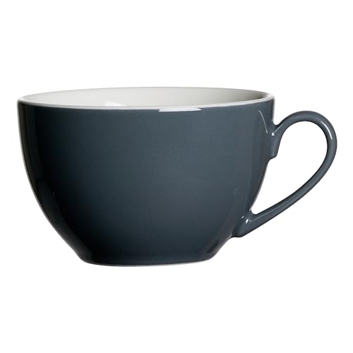 Ritzenhoff & Breker Doppio Kaffeetasse, 1 Stück, Kaffee Obertasse mit farbigem Rand, Teetasse für buntes Mix & Match, Porzellan, Anthrazit, 200 ml, 430189 von Ritzenhoff & Breker