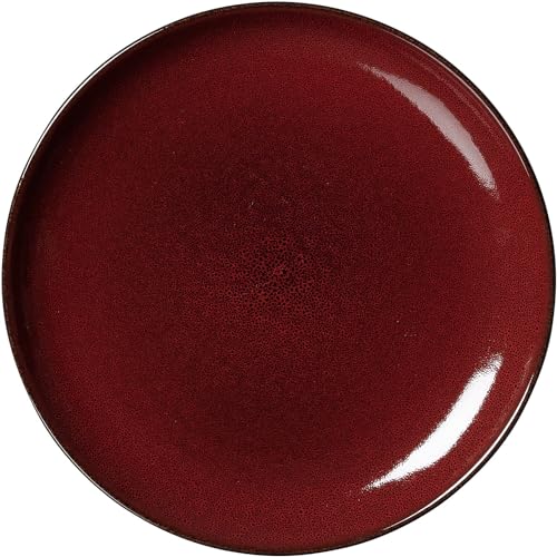 Ritzenhoff & Breker Gambia Dessertteller, 21 cm, Runder Frühstücksteller mit Farbverlaufstruktur, Reaktivglasur, Steinzeug, Rot von Ritzenhoff & Breker