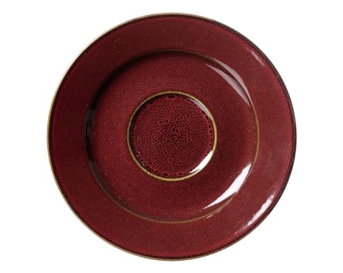Ritzenhoff & Breker Gambia Kaffeeuntertasse, 15 cm, Runde Untertasse mit Farbverlaufstruktur, Reaktivglasur, Passend für Kaffeetasse (220 ml), Steinzeug, Rot von Ritzenhoff & Breker