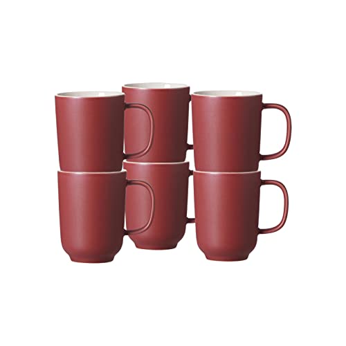 Ritzenhoff & Breker Kaffeebecher Jasper, 6er Set, Beere, 285 ml, Steinzeug, Becher mit Henkel & Soft-Touch-Haptik, Matte Außenglasur von Ritzenhoff & Breker