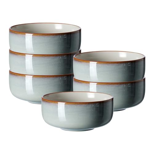 Ritzenhoff & Breker Portofino Müslischalen 6er Set, 14 cm, Runde Schalen mit Farbverläufen, Skandinavisches Design mit Reaktivglasur, Steinzeug, Blaugrau von Ritzenhoff & Breker