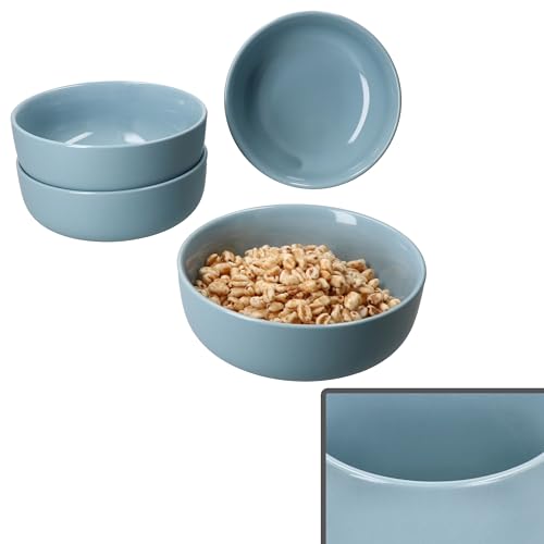 Ritzenhoff & Breker Jasper 4er Set Schale 14,5cm Graublau I 360ml I Steingut-Schüssel für 4 Personen I Schälchen für Salat, Suppe, Müsli, Chips & Co. zum Frühstück, Mittag & Abendbrot von Ritzenhoff & Breker