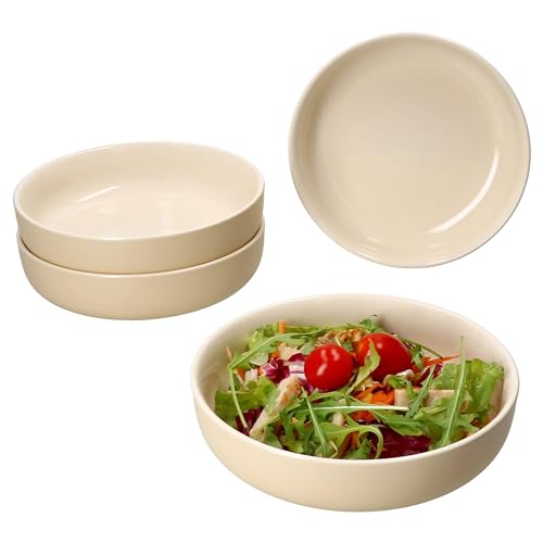 Ritzenhoff & Breker Jasper 4er Set Suppenteller Vanille I 610 ml, Ø 19cm I Steingutteller für 4 Personen I Tiefe Teller für Salat, Suppe, Pasta & Co. I Geschirr für Frühstück, Mittag & Abendbrot von Ritzenhoff & Breker