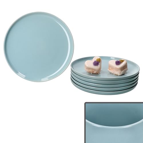 Ritzenhoff & Breker Jasper 6er Set Kuchenteller Graublau I Steingut-Frühstücksteller für 6 Personen I kleine Teller für Salat, Dessert & Co. zum Frühstück, Mittag, Kaffee & Abendbrot von Ritzenhoff & Breker