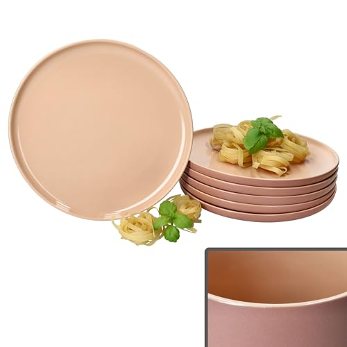 Ritzenhoff & Breker Jasper 6er Set Speiseteller Puder I Ø 25,4cm I Steingut-Essteller für 6 Personen I große Teller zum Grillen & Co. I Geschirr für Frühstück, Mittag, Kaffee & Abendbrot von Ritzenhoff & Breker