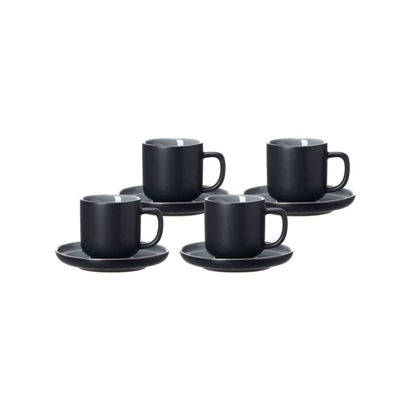 Ritzenhoff & Breker Jasper Espressotasse mit Untertasse 100 ml 4er Set Schwarz von Ritzenhoff & Breker